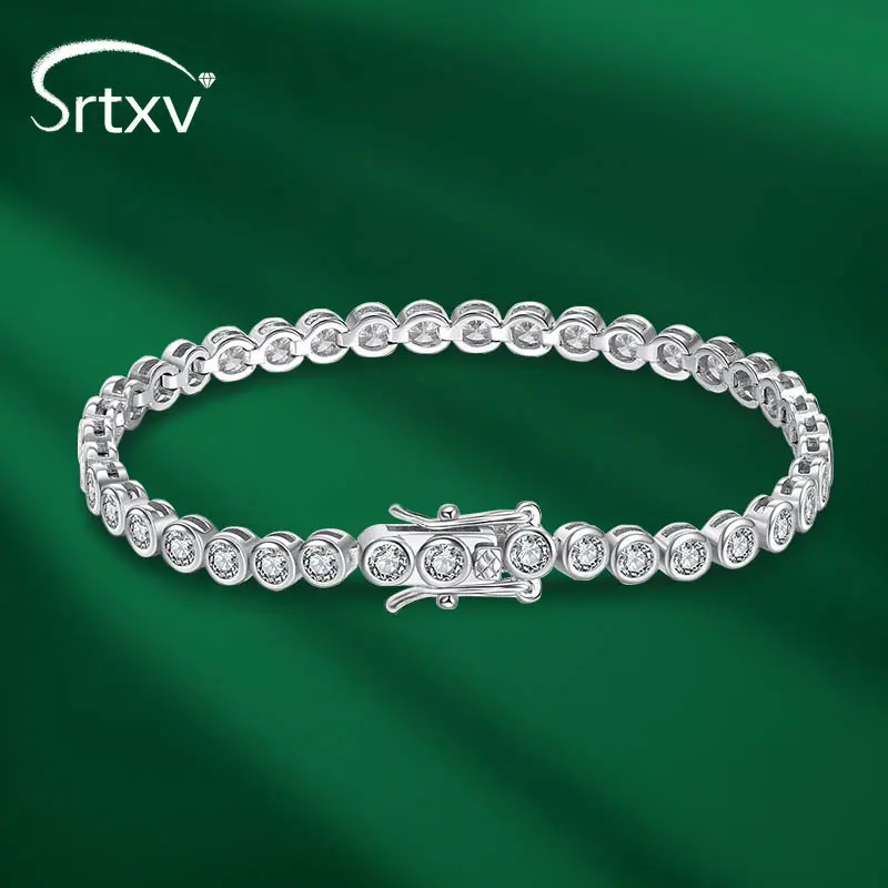

2mm Full Moissanite Tennis Bracelet For Woman Men Chain 925 Sterling Silver 18k White Gold Plated Bracelet Party Gifts Jewelry