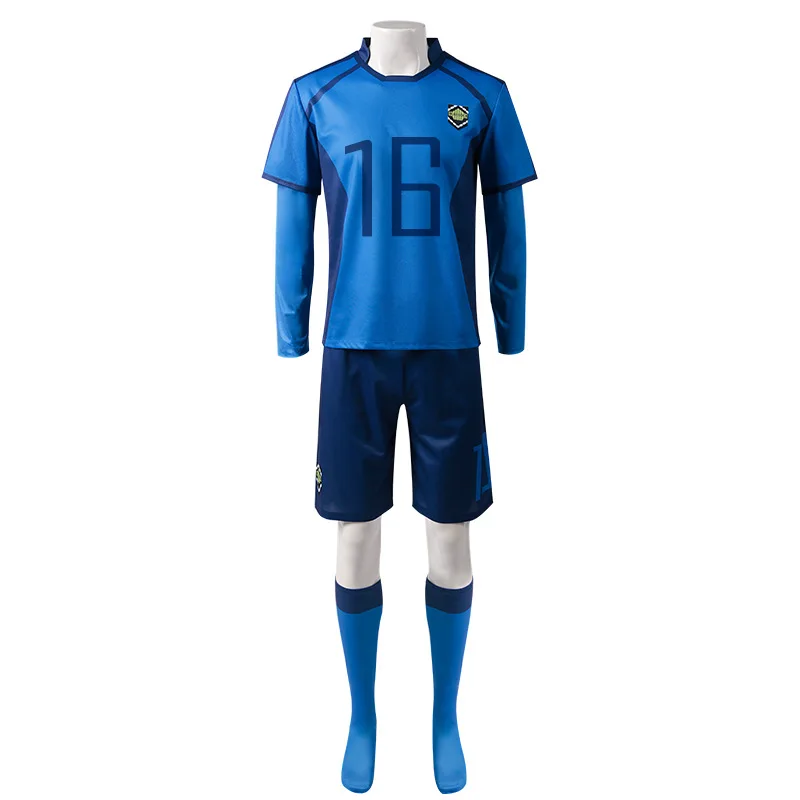 Disfraz de Cosplay de Anime Blue Lock para hombre, camiseta de uniforme rojo, peluca Chigiri Hyoma Seishiro Reo Mikage Nagi, chándal de fútbol