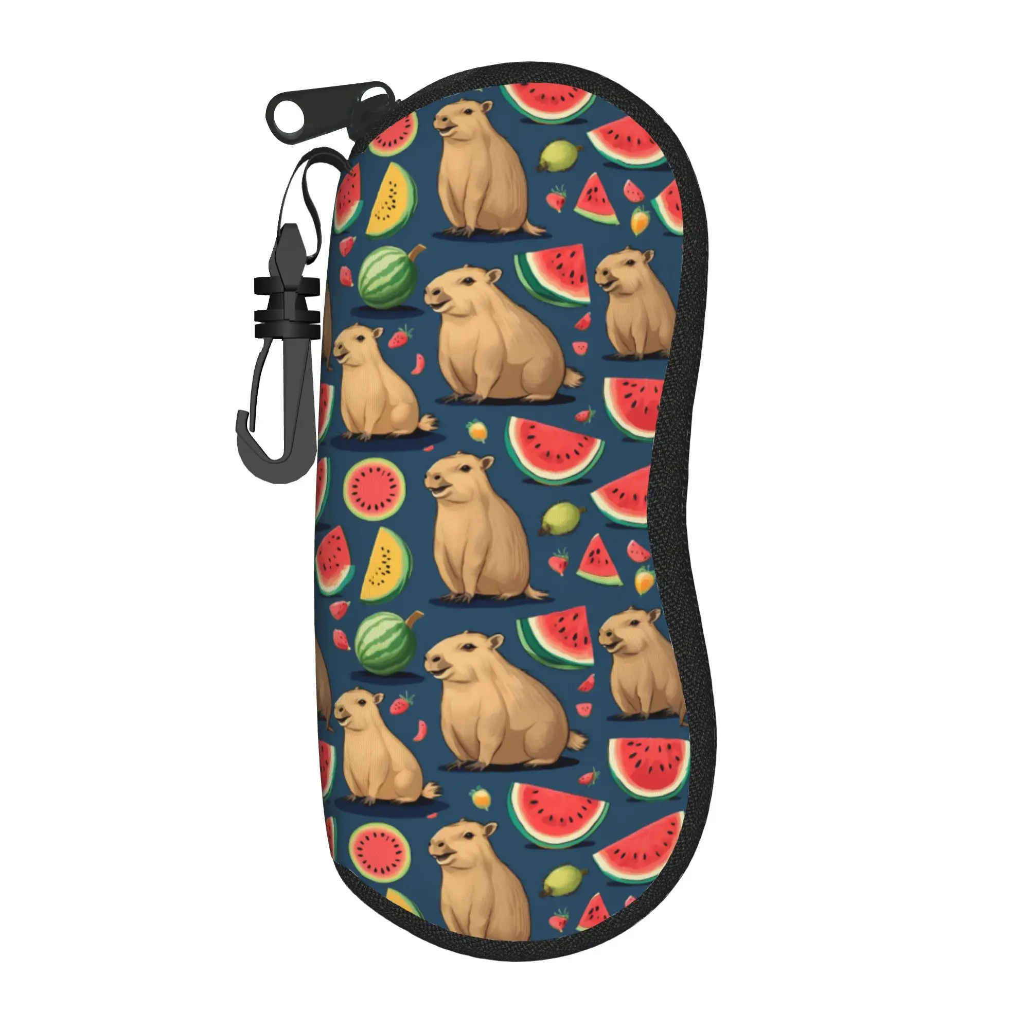 Lovely Cartoon Glasses Case cute Capybara Merchandise  Zipper  Reading Storage Box Anti-Pressure Eye Contacts Case