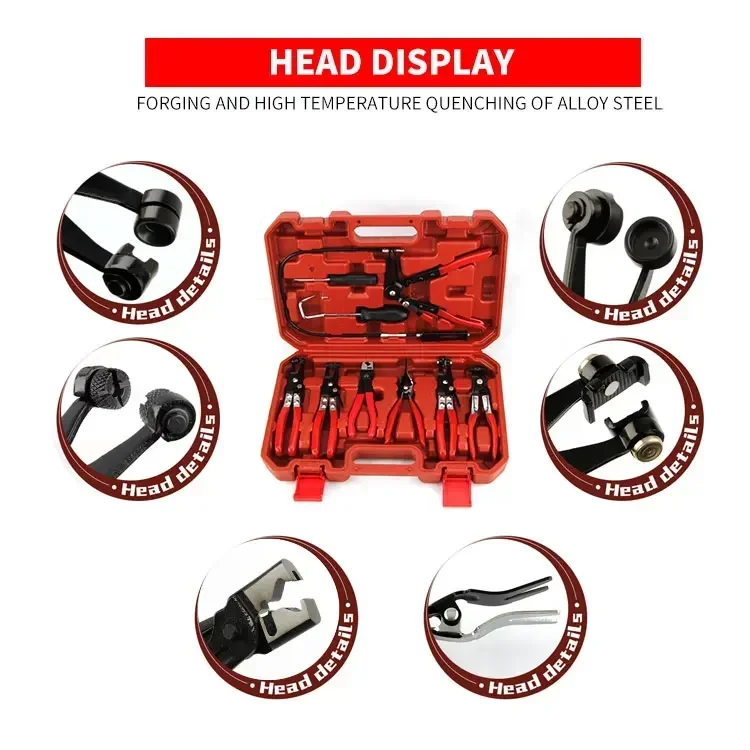 كماشة مشبك خرطوم، مجموعة كماشة مشبك خرطوم طويل المدى، أدوات تلقائية لخرطوم المياه وزيت الوقود ومدفأة المبرد وخرطوم المياه #4