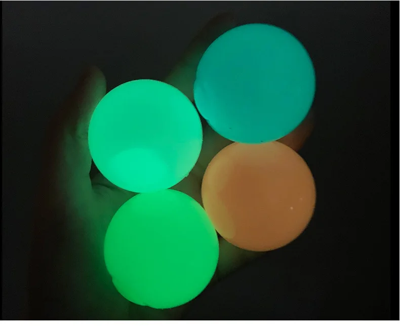 3/6Pcs Sticky Wall Balls Ceiling Balls Stress Relief Luminous Fun Decompression Sticky Ball Anxiety Relief Glowing Ceiling Balls