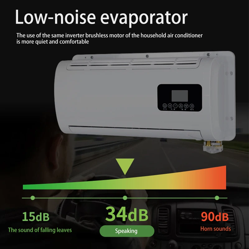 مكيف هواء شاحنة كهربائية عالمية Clima 12 فولت وحدة تيار متردد تكييف هواء 12 فولت لمقصورة الشاحنة #3