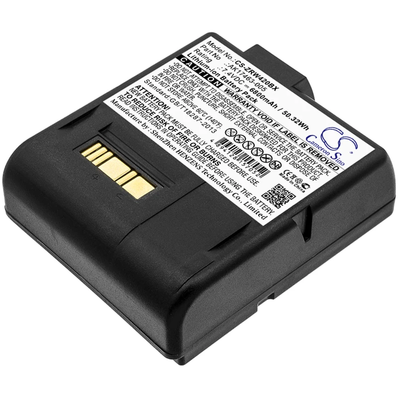 

CS Portable Printer Battery for Zebra RW420 L405 RW420 EQ Fits AK17463-005 CT17102-2 6800mAh/50.32Wh Li-ion 7.40V