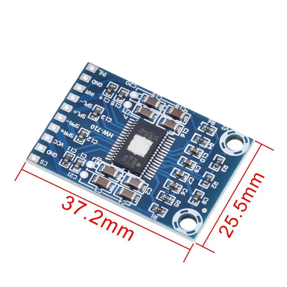 TZT DC 12V-24V 2x50W Dual Channel Mini Digital Amplifier D Class 50W+50W TPA3116D2 XH-M562 Amplifier 50W Power Amplifier Board