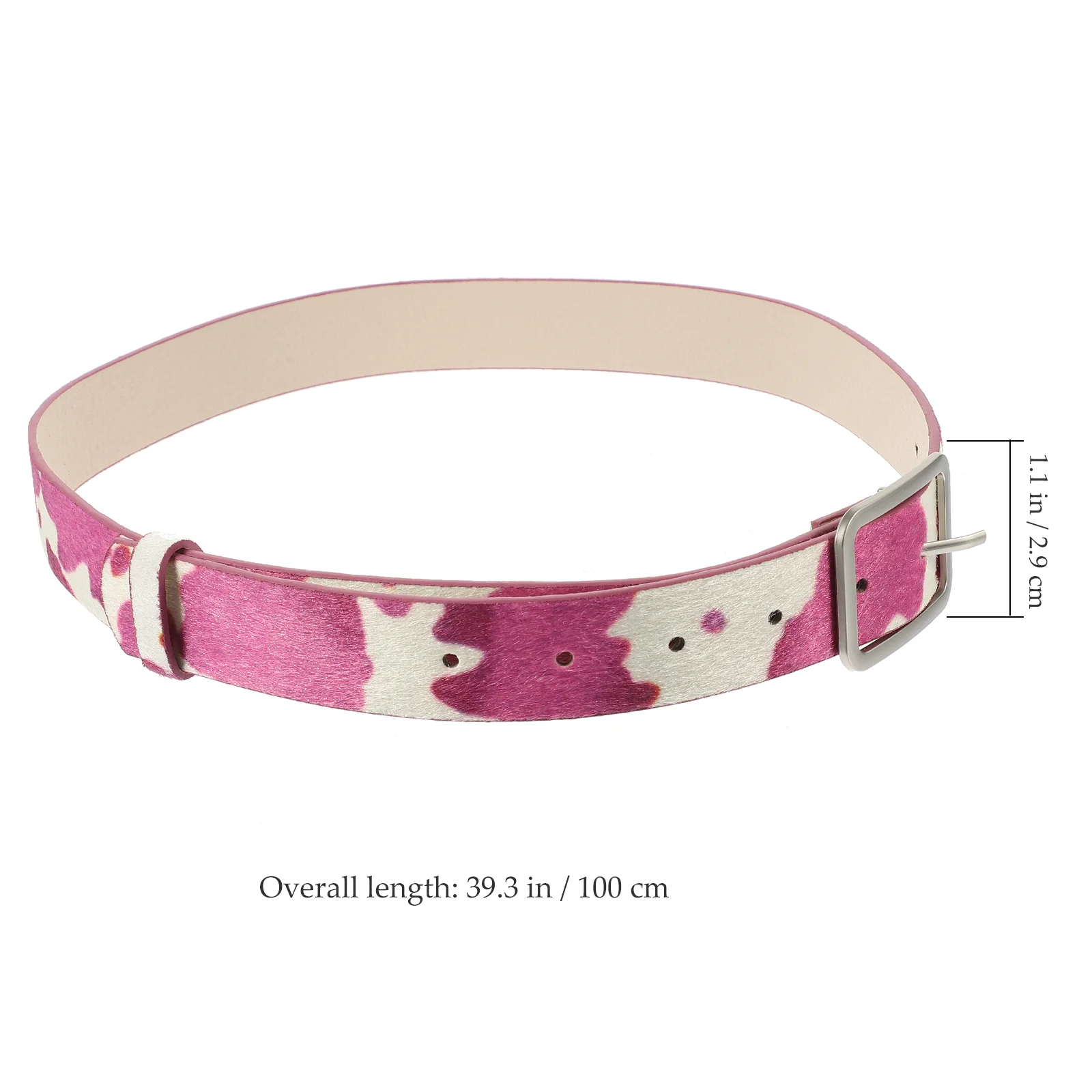 Cow Pu Belt Western Women's Belts Girls Cowgirl for Pants Animal Print Adjustable Jeans Elasticity