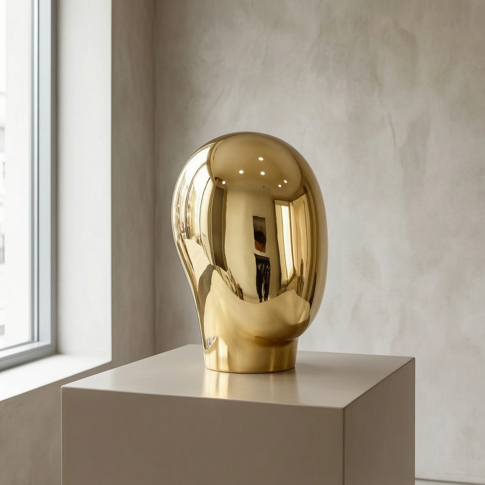 Mannequin Head Electroplated Display Head Metal-Plated Glossy for Retailers, Shop Window, Boutique