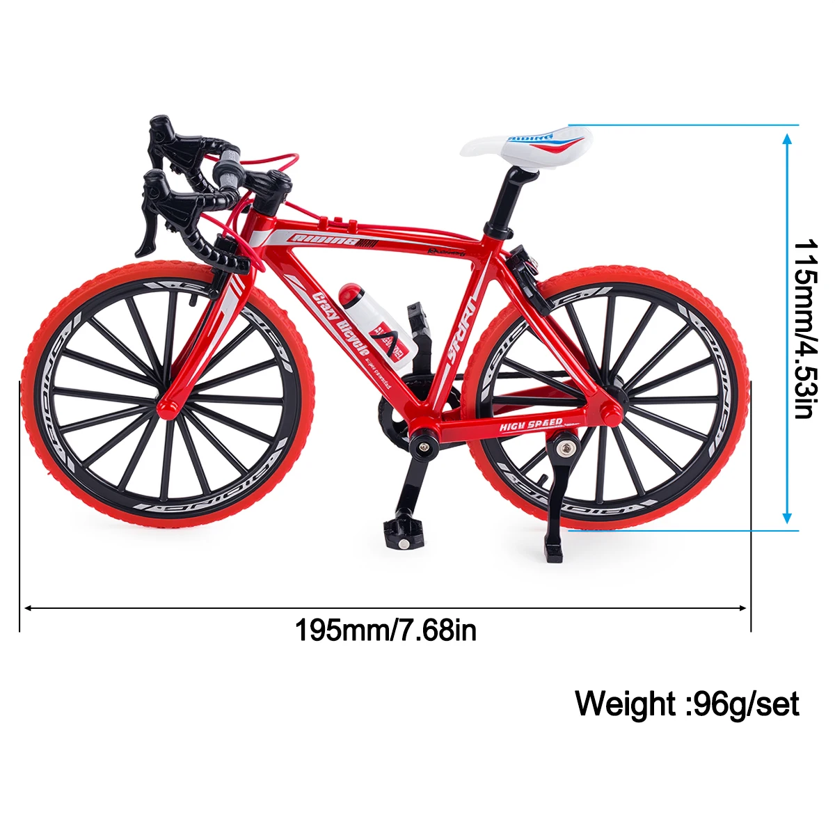 1/10 Simulation Bicycle & Rear Rack Decor – Zinc Alloy for 1/8 1/10 Crawler, Fits TRX4 FCX10 SCX10