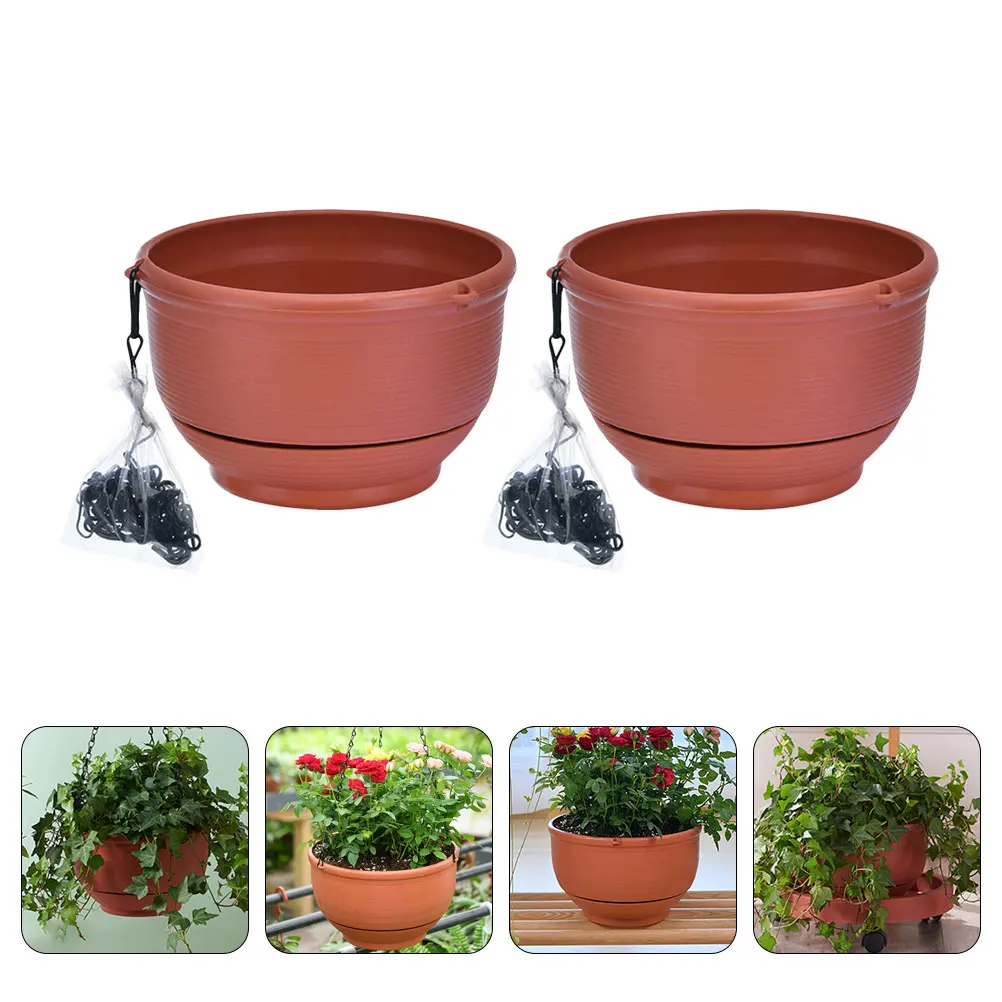 

2pcs Hanging Flowerpot Chlorophytum Plant Pot Decorative Flowerpot For Indoor Outdoor Durable Uv Resistant Space-Saving Balcony