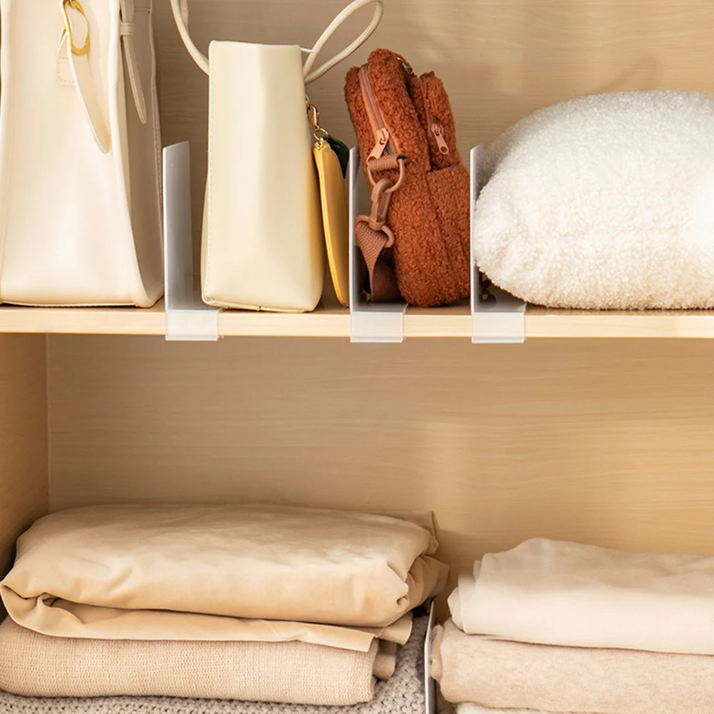 

4pcs Shelf Divider For Closet Plastic Closet Partition Clothes Organizing Separator Book Shelf Dividers Home Storage Organizer