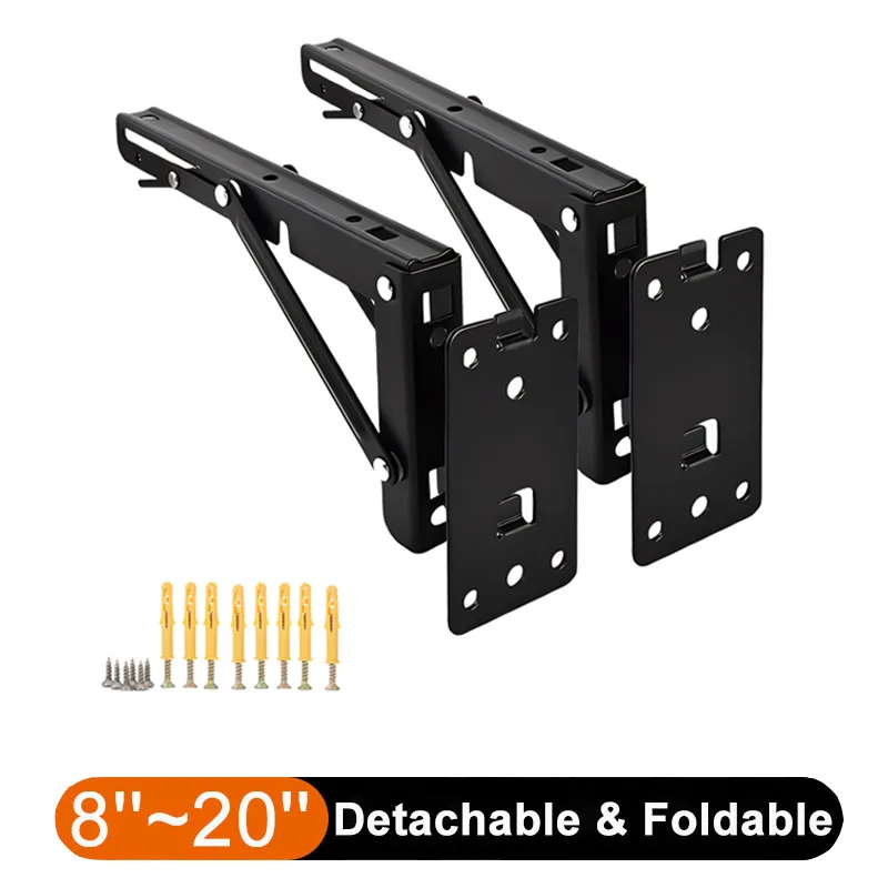 

Detachable Folding Bracket,Space Saving Removable & Foldable Shelf Bracket With Screw,Wall Mounted Folding Shelf Bracket