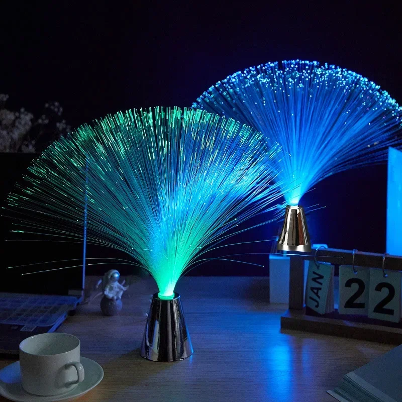 Multicolor LED Fiber Optic Lamp Light Interior Decoration Centerpiece Holiday Wedding Lamp LED Night Light Lamp For kids bedroom