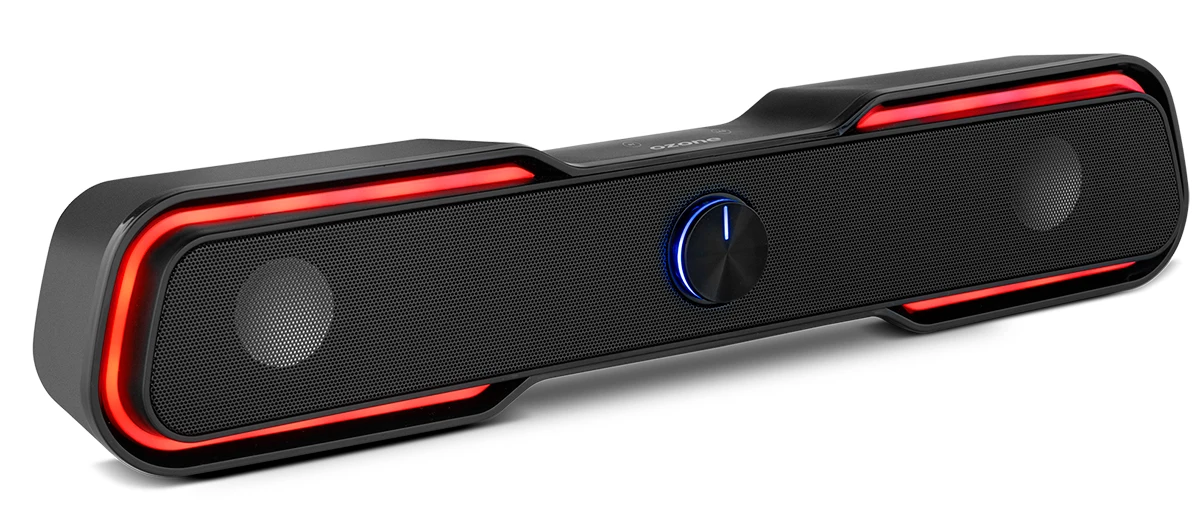 OZON einzigen sound bar-lautsprecher Pc Gaming - 6W RMS, tragbare, Bluetooth, USB, jack 3.5, touch, RGB, Schwarz