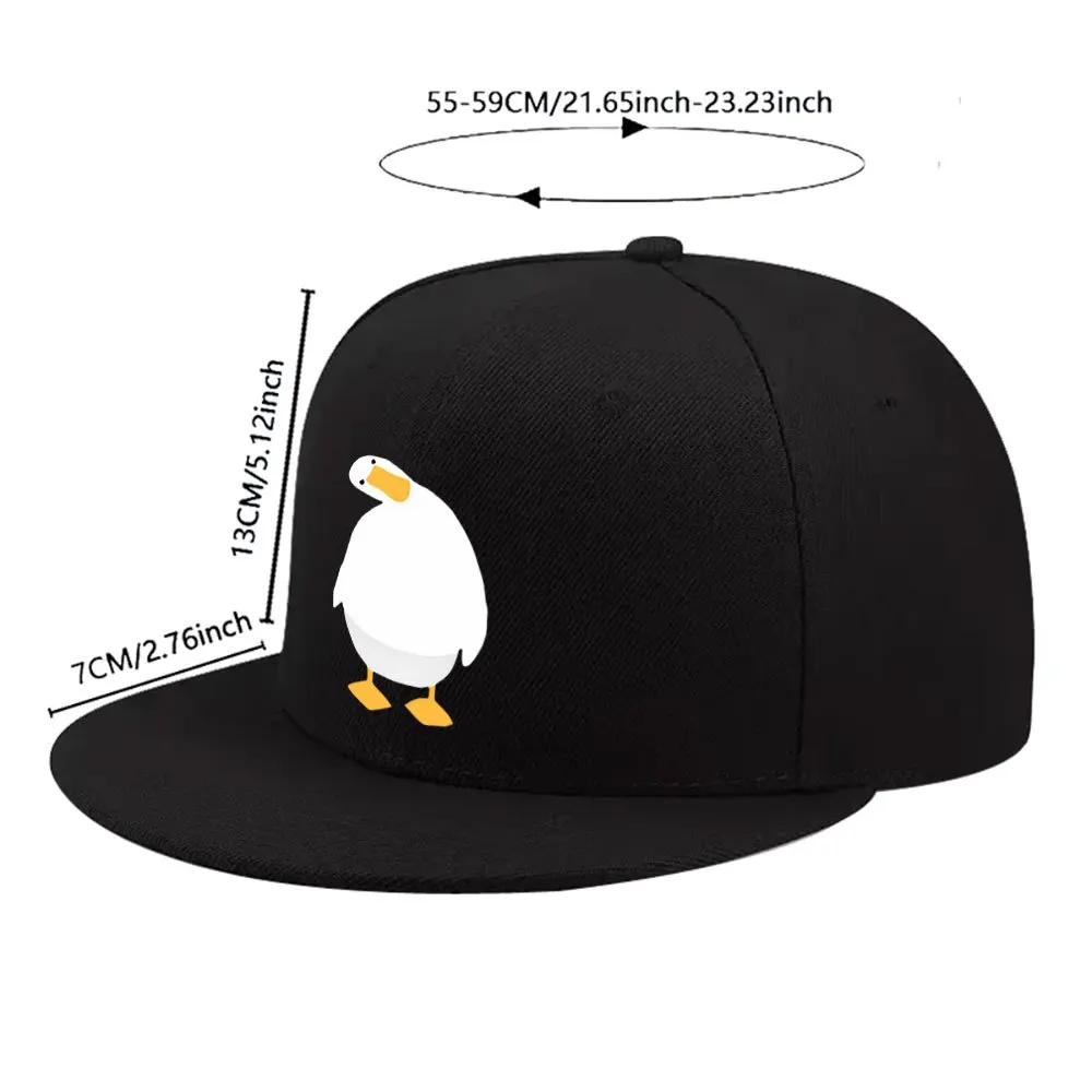 Anonymous Goose Duck Graphic Flat Brim Baseball Cap Unisex Adjustable Hip Hop Casual Hat