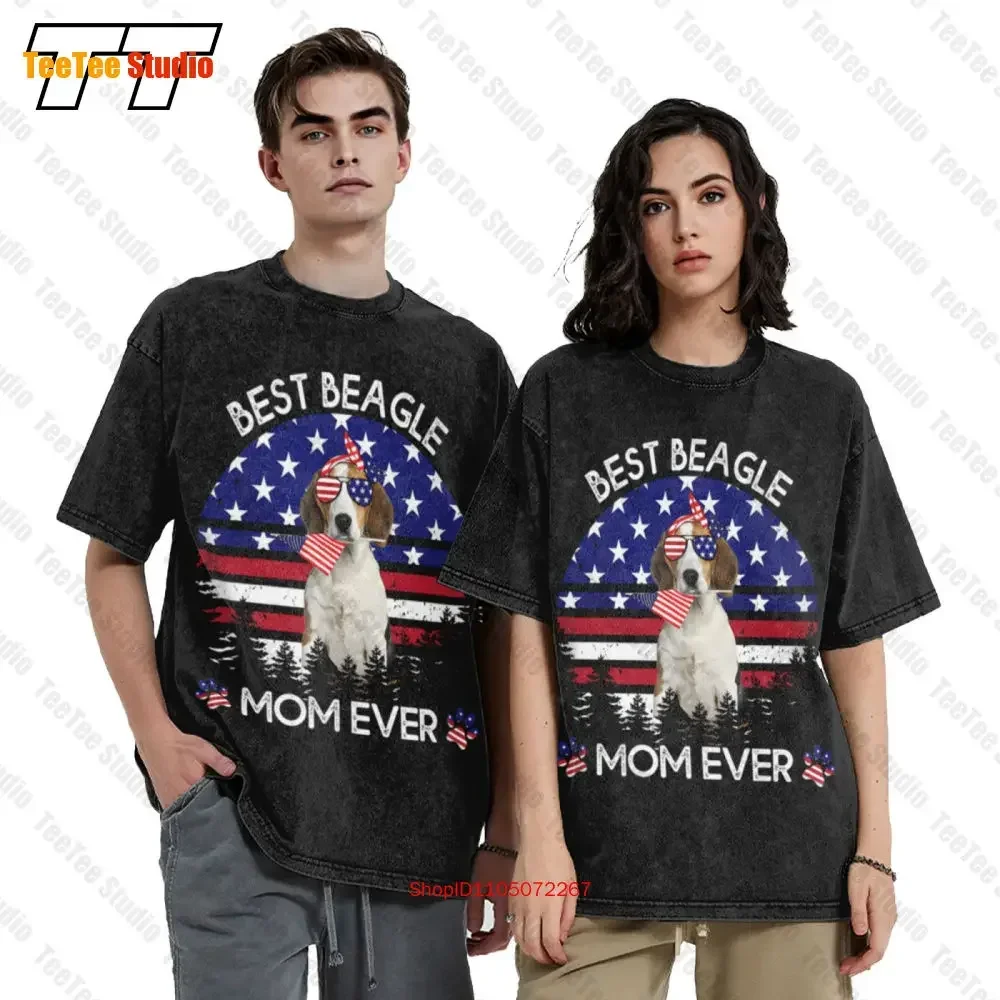 

Best Beagle Mom Ever Vintage American Flag 4Th Of July Oversized T-Shirt Tee 4V22