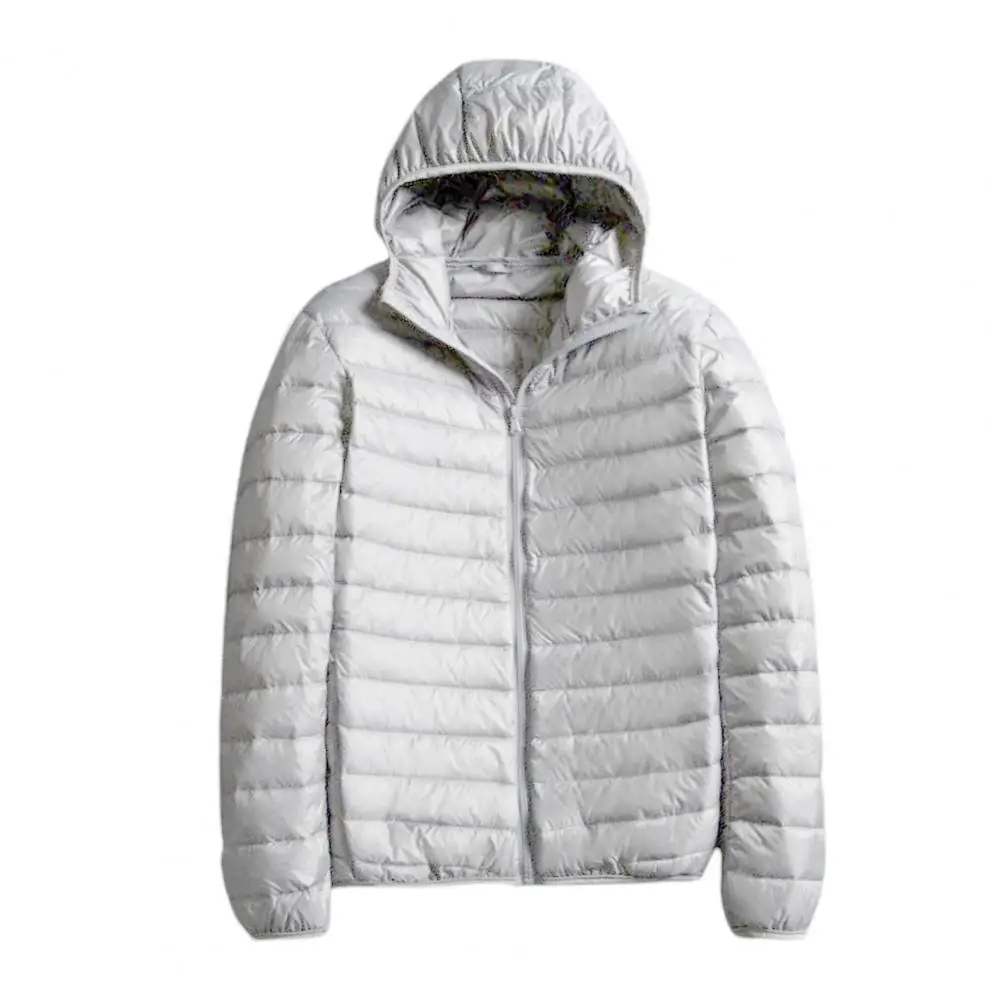 Stylish Hooded Coat Super Soft Thin Winter Pure Color Elastic Cuff Hooded Coat  Hooded Jacket Cotton Padded