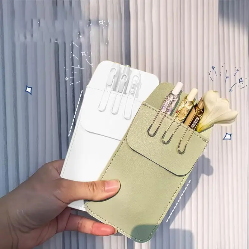 

Moranti colored PVC leather nurse pen case, double-layer anti-ink leakage pocket, white coat storage pen case