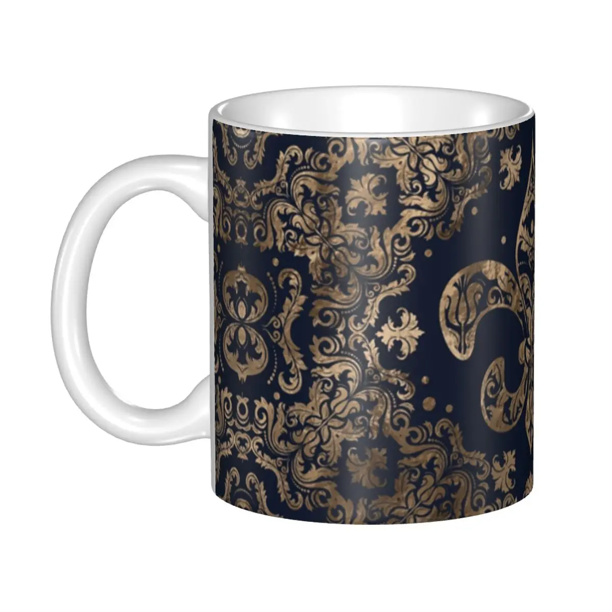 

Fleur-De-Lys Lily Floral Coffee Mug DIY Personalized Fleur De Lys Lily Flower Symbol Ceramic Mug Cup Creative Gift