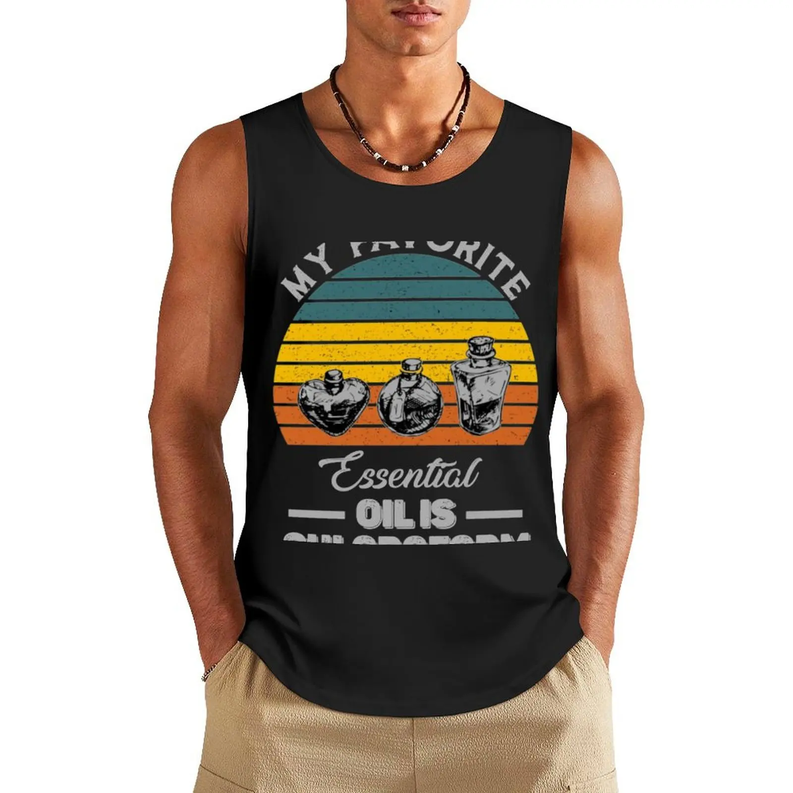 My Favorite Essential Oil Is Chloroform Tank Top T-shirt Men's gym quick-drying t-shirt