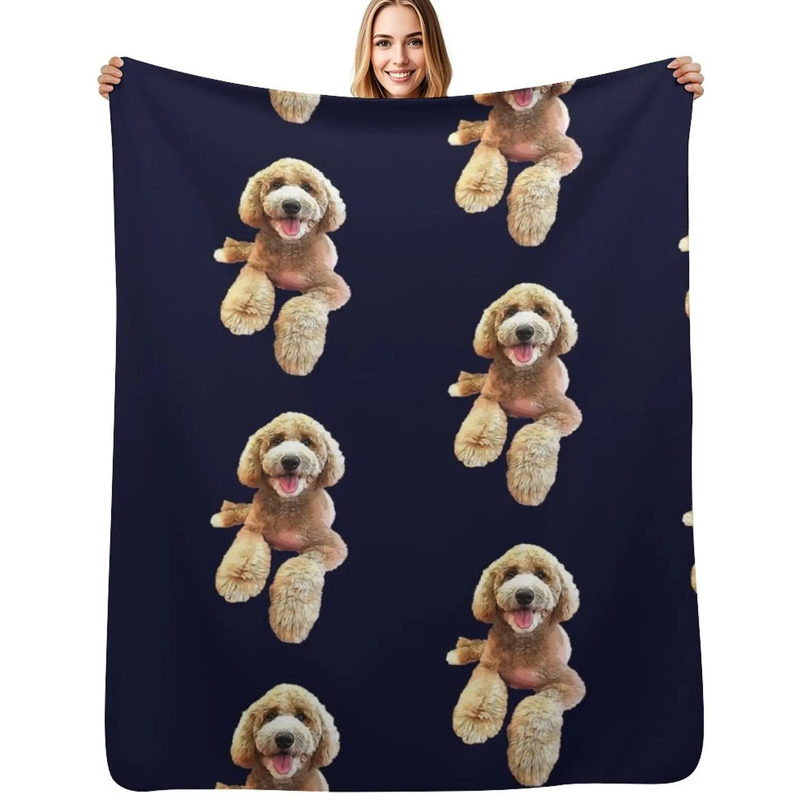 

Labradoodle Cute Cartoon Dog Throw Blanket Multi-Purpose Soft Beds Soft Plush Plaid Flannels Blankets
