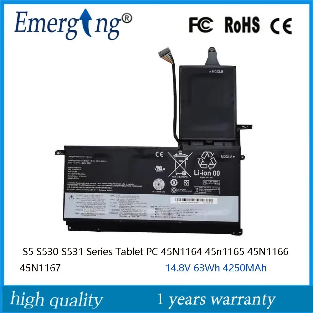 

14.8V 63Wh Laptop Battery for Lenovo Folio 13 13t 13-1000 13-2000 series 671277-171 TPN-C101 BATAZ60L59S 671602