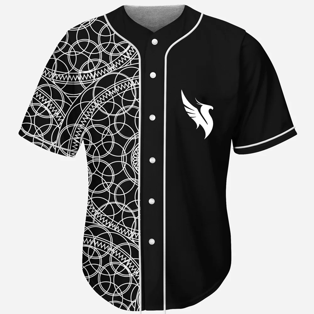 ILLENIUM Geometric Split Cool Design Baseball Jersey For EDM FestivalsMen/Women Customizable