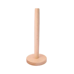 1pcs Kitchen Wooden Roll Paper Towel Holder Bathroom Tissue Vertical Stand Disposable Paper Pot Kitchen Toilet Storage Accessory
