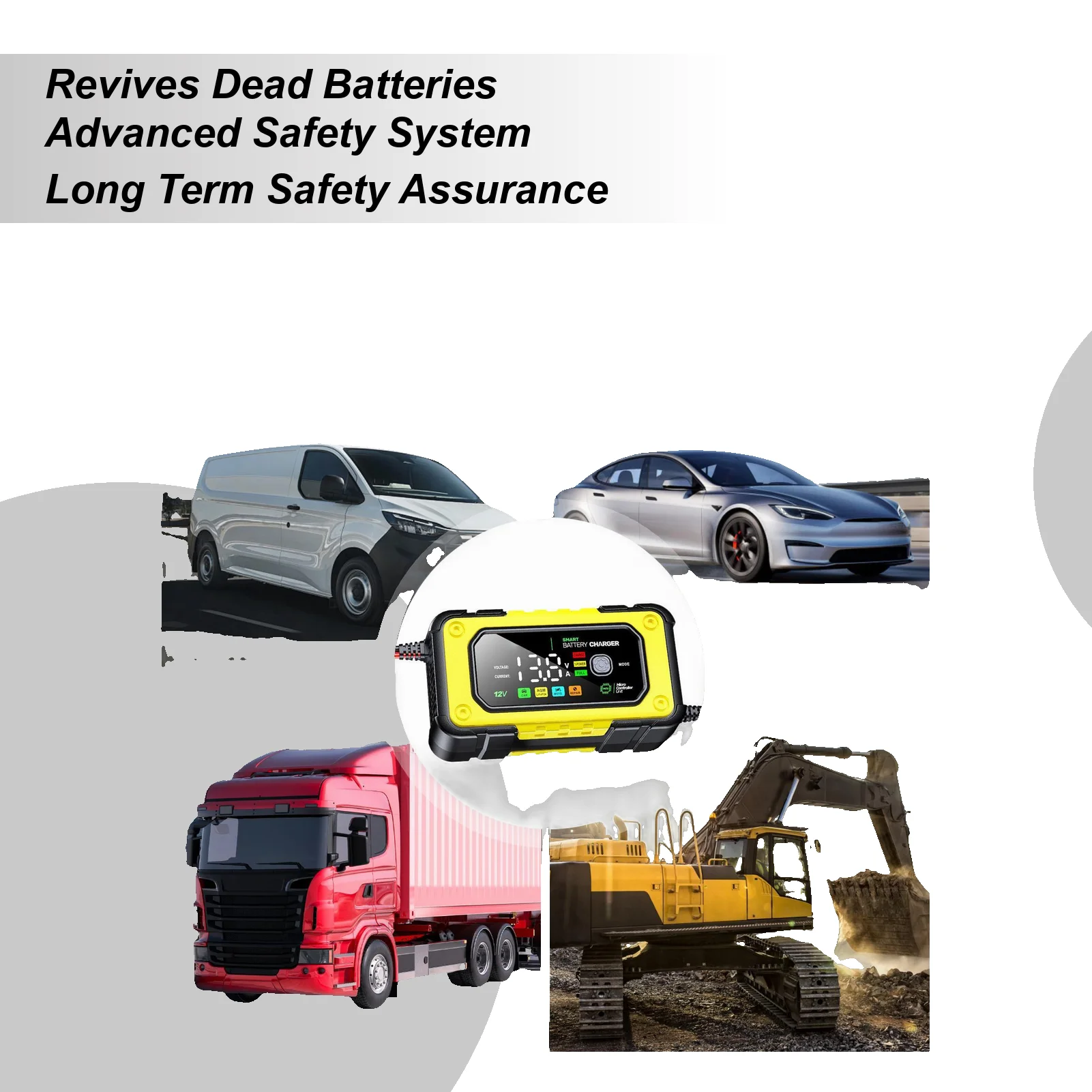 

Battery Charger 12V 7A Car Battery Charger Color Lcd Display Inflator Gadget Tool For Outdoor Boat Marine Truck Garage