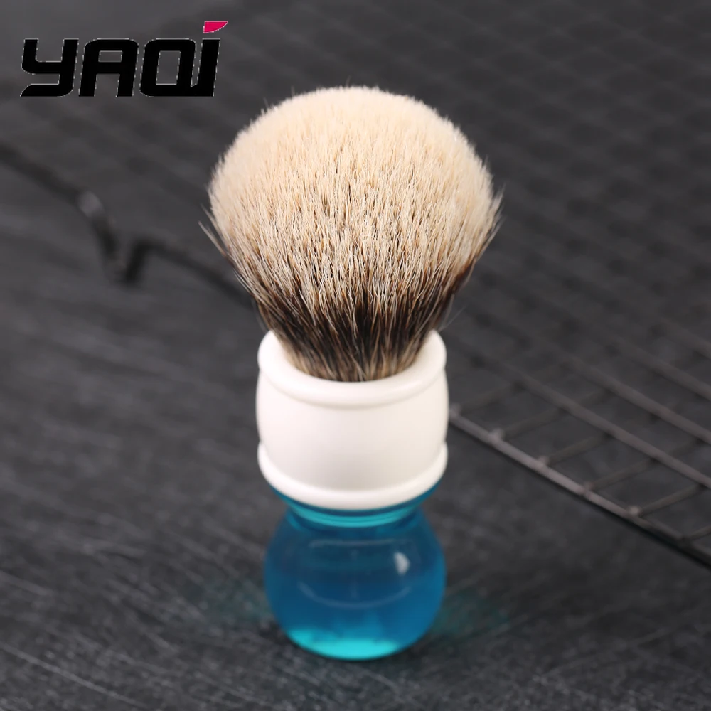 yaqi-men-ウェットシェービングブラシ-24mm-アクア-ツーバンド-バジャー毛シェービングブラシ