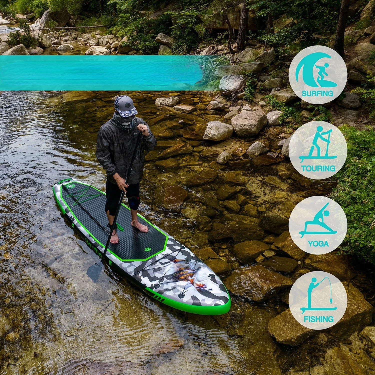 Prancha inflável para prancha, 11 polegadas, china fábrica, ce