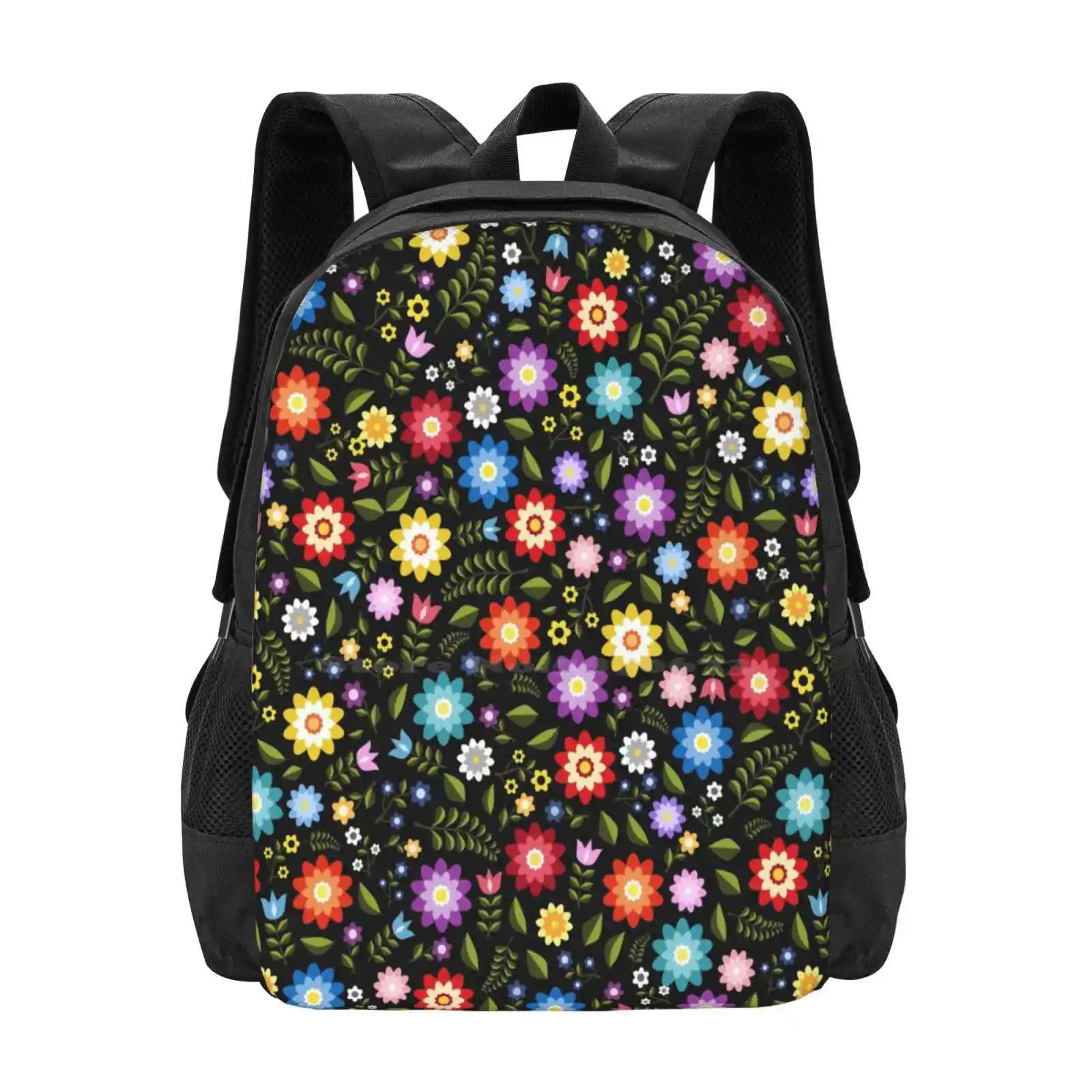 ██ Eastern European Folk Pattern-Flowers Nature Hot Sale Backpack Fashion Bags Decorative Floral Eastern European Flowers