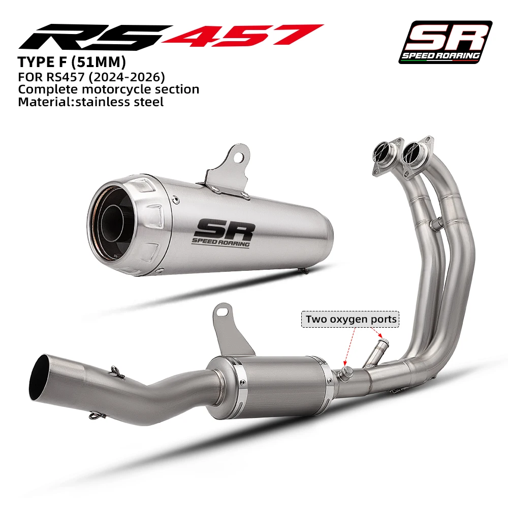

Motorcycle Modified Exhaust System Front Connect Pipe Stainless Steel 51mm Racing Header Pipe Accessories For RS457 2024-2025