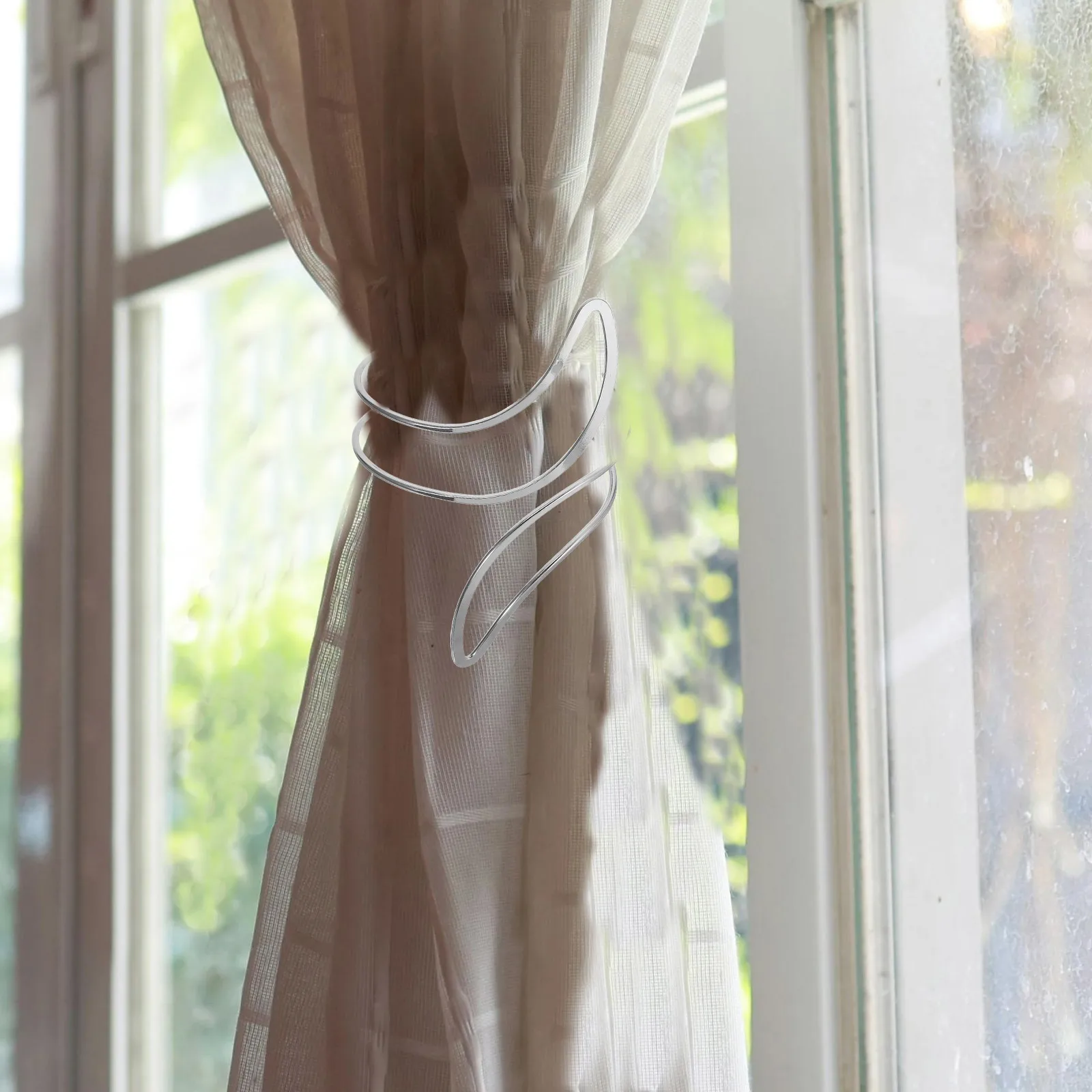 

2Pcs Moon Curtain Tiebacks Modern Minimalist Metal Buckle Clips Decorative Holdbacks for Drapes Curtains Home Office