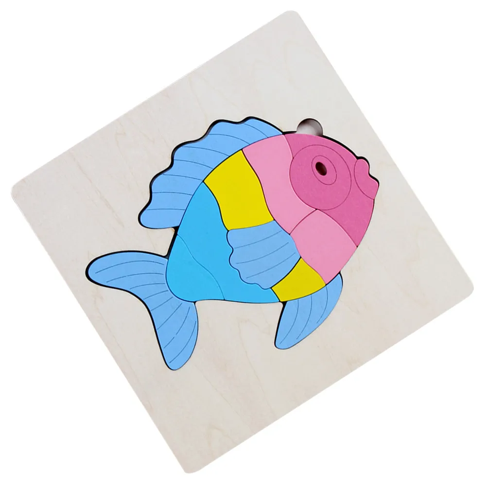 

1Pcs Wooden Memory Fish Puzzle Brain Teaser 3D Jigsaw Educational Game for Kids Toddlers Learning Development Cognitive Skills