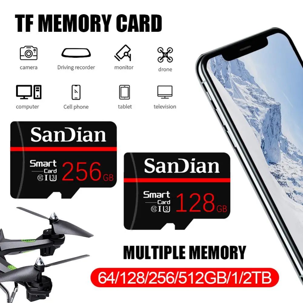 Original Memory SD Card 512GB Micro TF Flash Card Class10 128GB High Speed Video Card 256gb For Phone/PC/Camera/MP4 2024 New