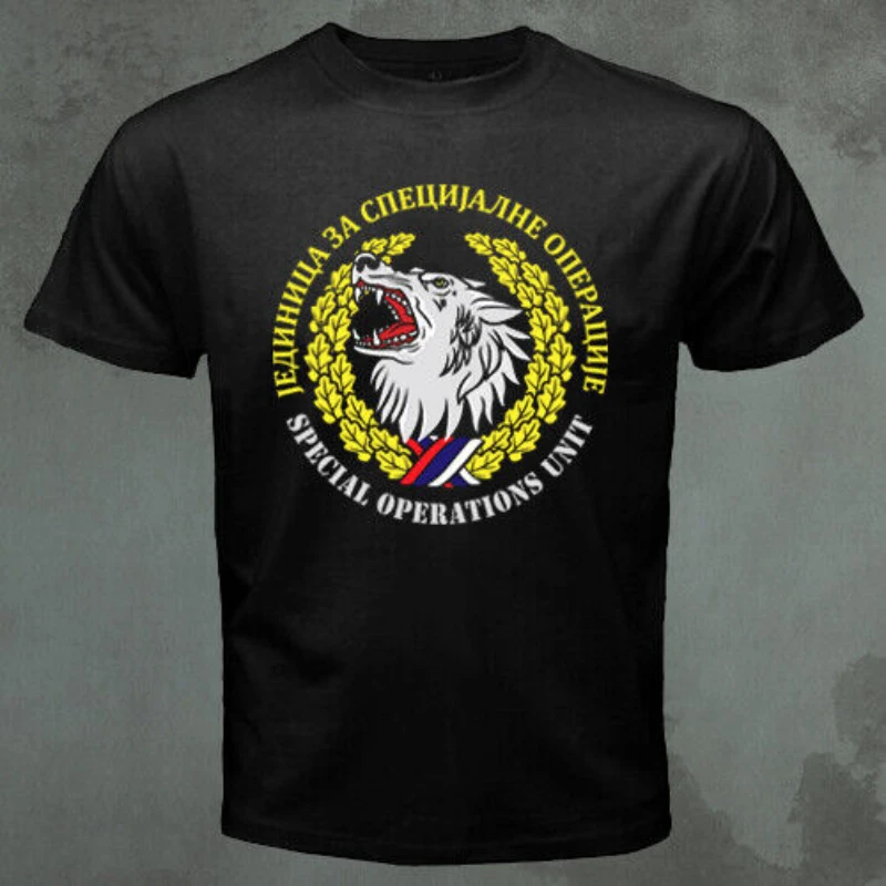 JSO Special Operations Unit Serbia Red Berets Frankies Wolf T-Shirt New Short Sleeve Casual 100% Cotton O-Neck Mens T-shirt