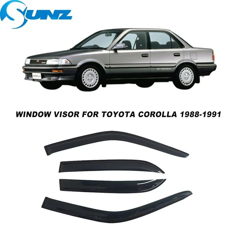 

Window Visor For Toyota Corolla 1988 1989 1990 1991 Weathershield Door Visor Wind Sun Rain Guards Side Window Wind Deflectors