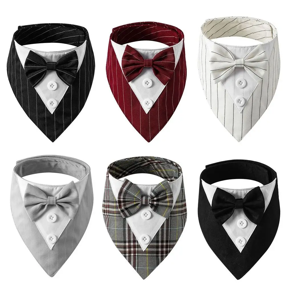 Formal Pet British Wedding Suit Gentleman Scarf Bow Tie Collar Dog Triangle Towel Saliva Towel Pet Decoration Accessories