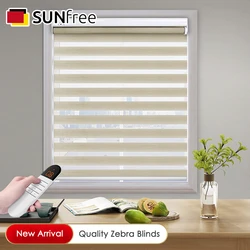 Sunfree gauze Electric Zebra blinds white Valance Double layer design sun shade window roller blinds for bathroom Living room