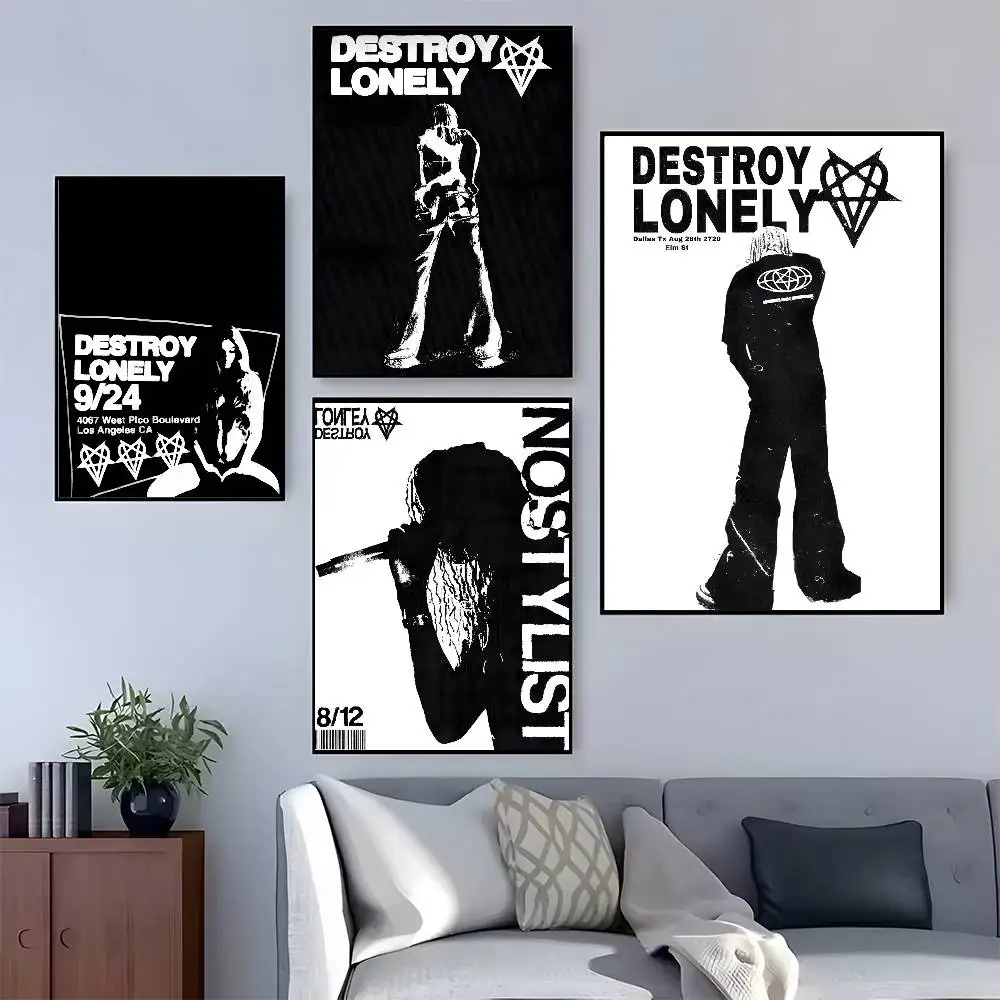 البوب الهيب هوب مغني الراب تدمير وحيدا المشارك HD الفن لزجة جدار مقاوم للماء غرفة المعيشة المنزلي غرفة نوم بار الديكور الجمالي