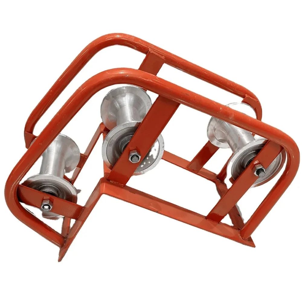 Three aluminum roller manhole lead cable roller