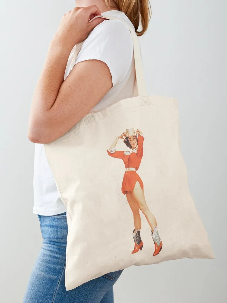 

pinup cowgirl Tote Bag Candy bags woman shopping bag Fabric bag Shopping bags