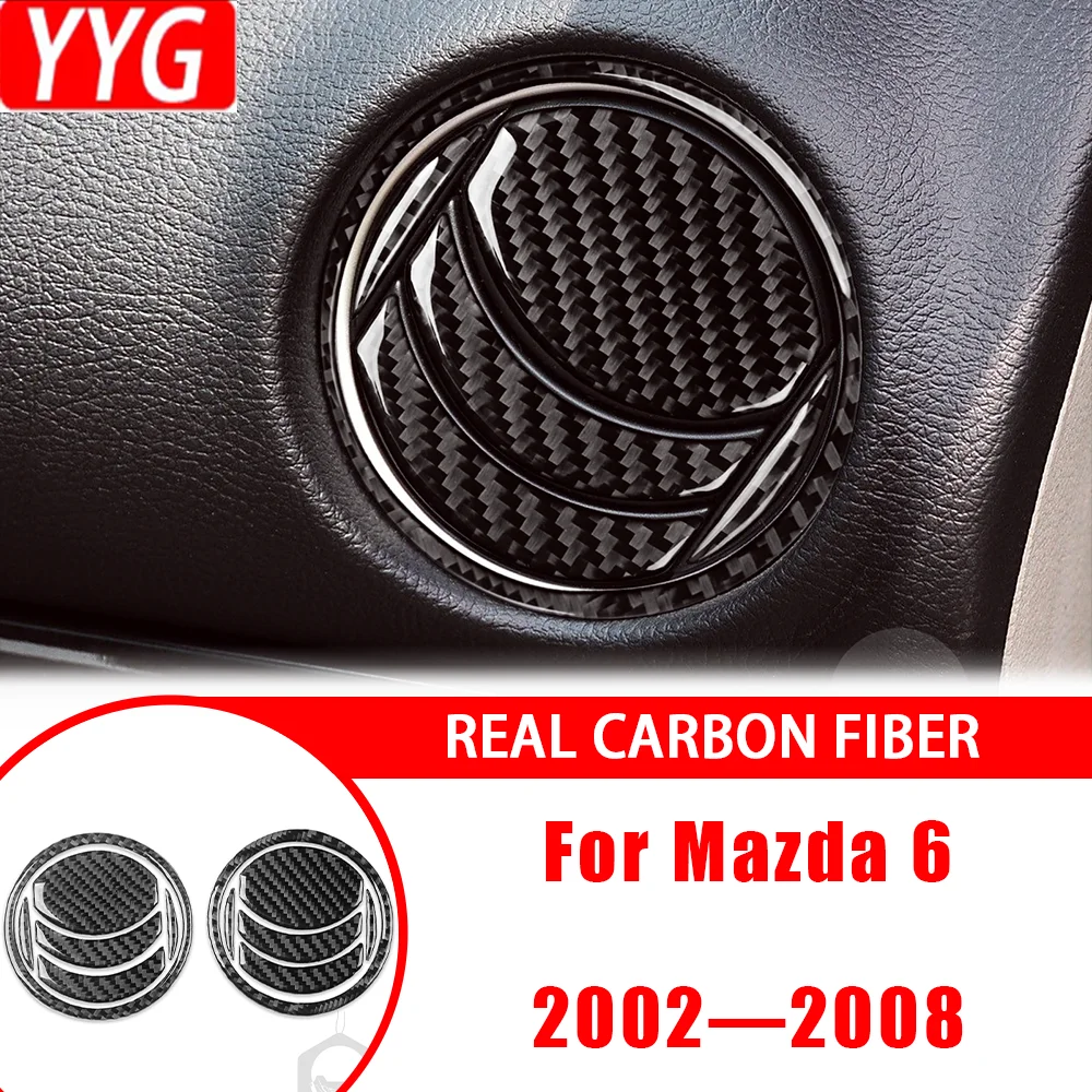 

For Mazda 6 2002—2008 Car Accessories Carbon Fiber Interior Dashboard Side Air Vent Outlet Panel Cover Trim Sticker Modification