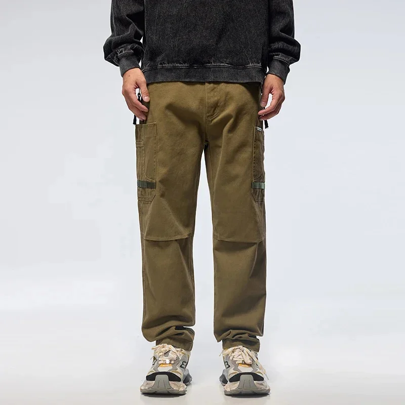 

Large size overalls 2026 fall new men's loose American casual trend all-match pants