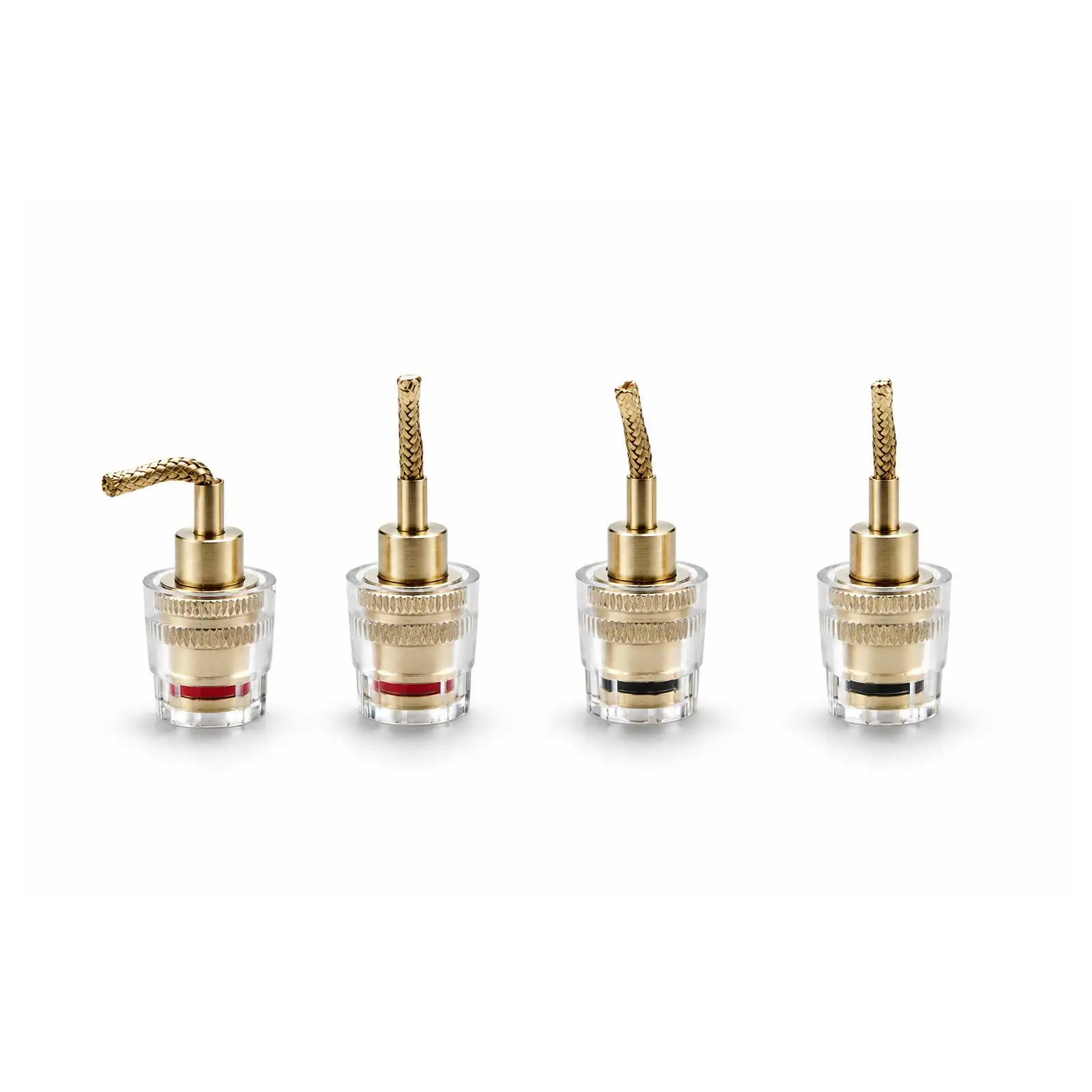 4Pcs 4mm Banana Female to 2mm Pin Gold Plated Connector HIFI Cable Adapter Plug