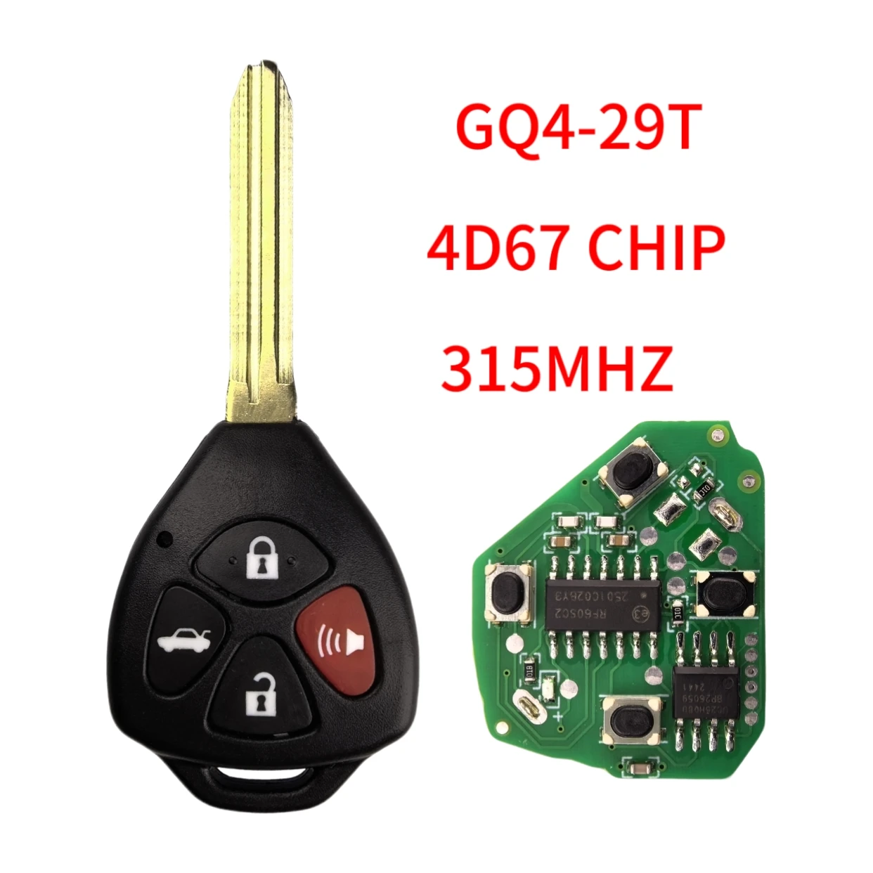 Jingxin GQ4-29T Einstiegs-Funkschlüssel 315Mhz für Toyota Corolla Venza 2010 2011 2012 2013 2014 2015 Transponder 4D67/G Chip – Detail 9