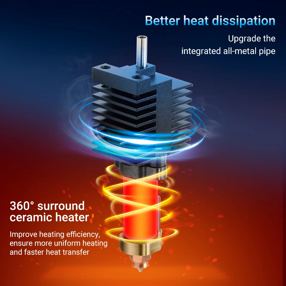 

Creality K2 Plus Combo Hotend Ceramic Heating Block Kit Unicorn Quick-swap Nozzle Kit All-metal for K2P Combo/ K2 Plus