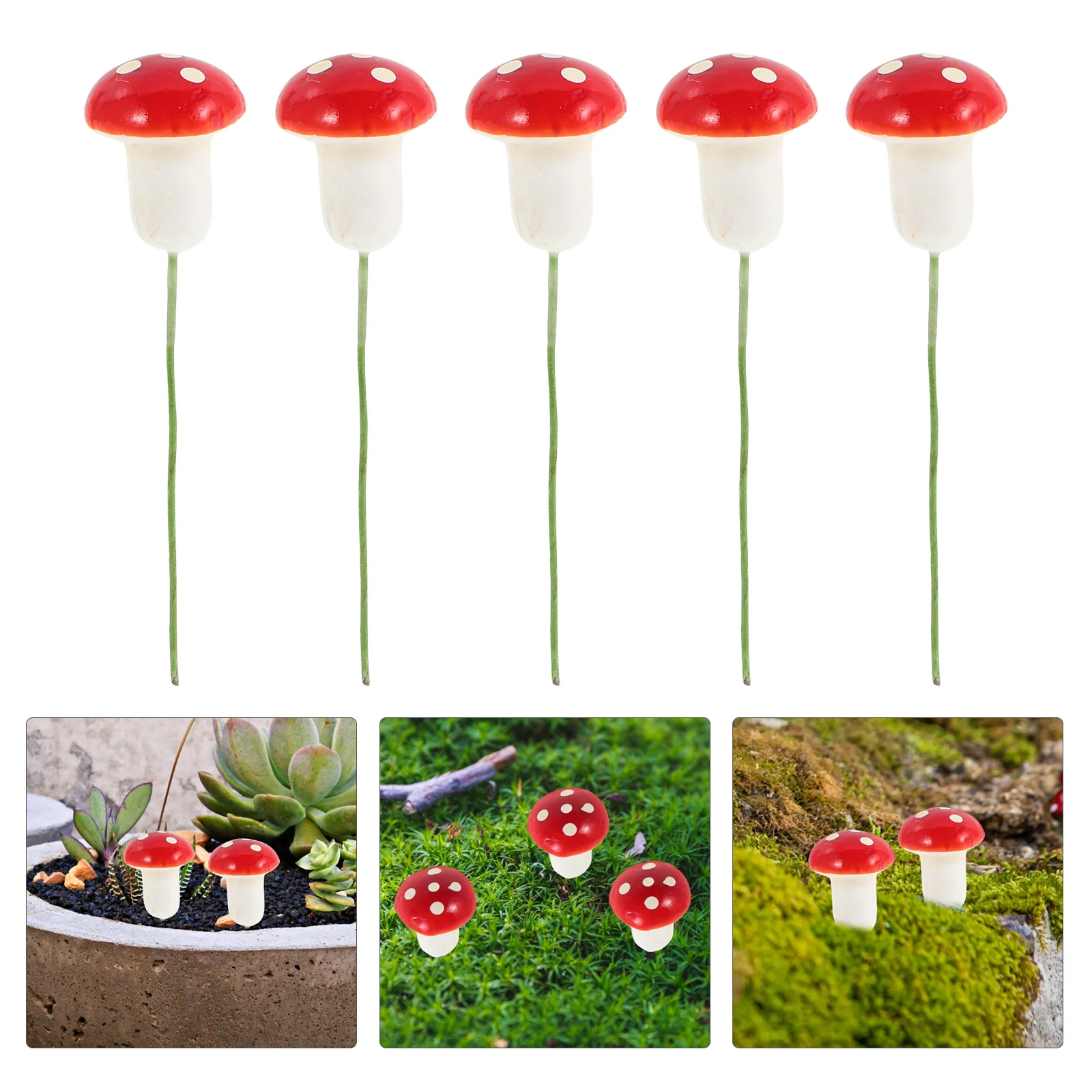 12 PCS Red Mushroom Ornaments Christmas Party Decorations Xmas Tree Hanging Pendant Accessories for Garden Fairy World