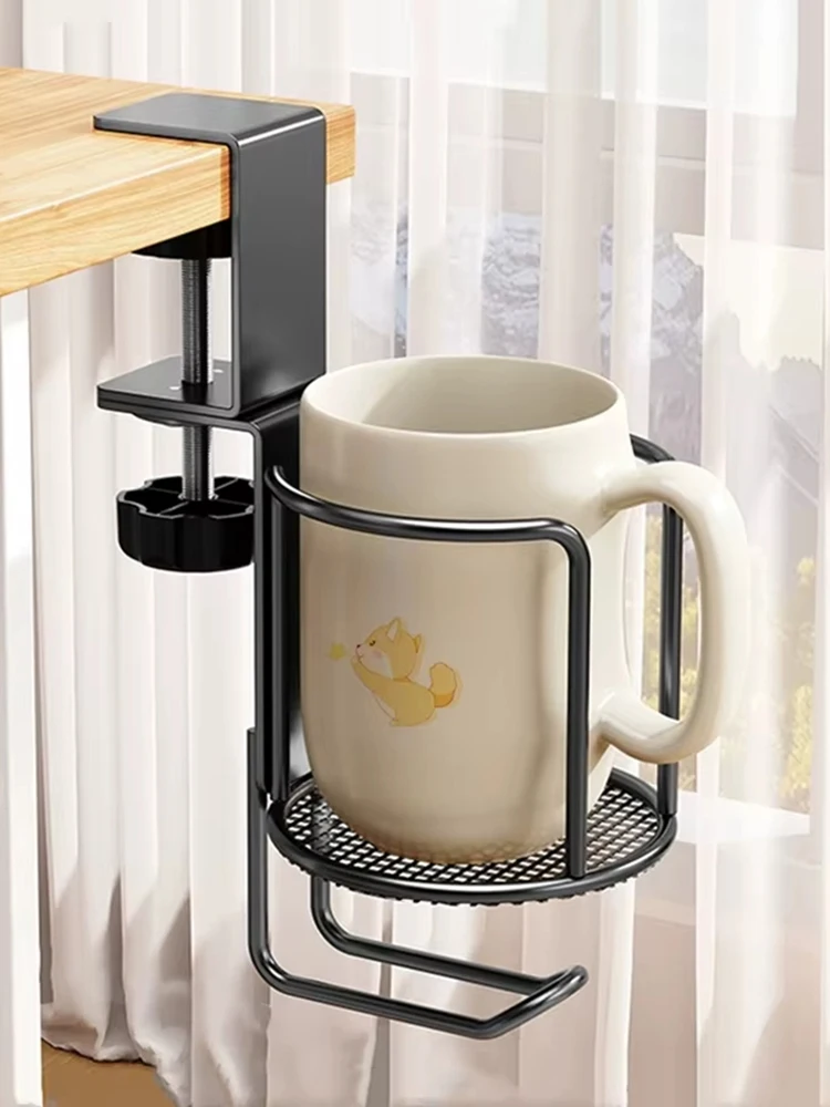 Office Study Desktop Cup Holder Table Side Storage Cup Holder Headphone Holder Backpack Hook Storage 360 Degree Rotating