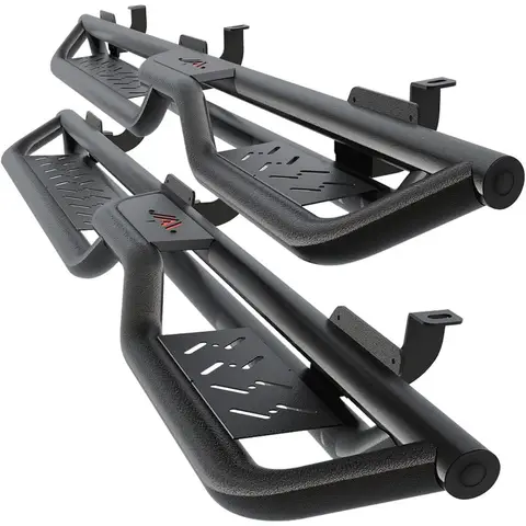 Running Boards Side Steps Compatible with 2018-2025 Jeep Wrangler JL 4 Doors Jeep Wrangler 4xe Black Carbon Steel Side Steps Ne