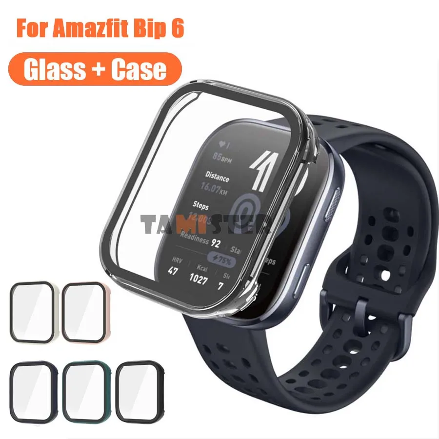 Amazfit Bip 6 ケースカバー強化ガラス保護シェルバンパー Huami Amazfit Bip 6 スクリーンプロテクターフレームアクセサリー